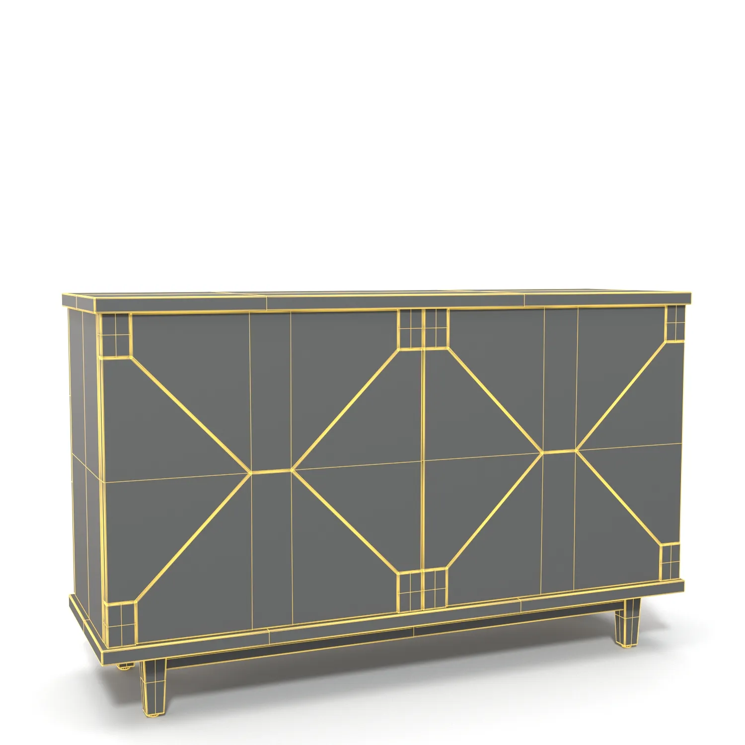 Mitchell Gold + Bob Williams Console Table with Storage PBR 3D Model_07
